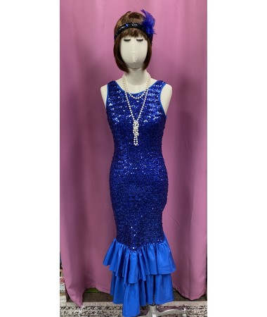 Blue Sequin Dress ADULT HIRE